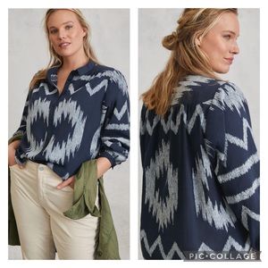 NWOT Anthropologie Pilcro The Romy Relaxed Buttondown in Navy